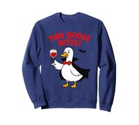 This Goose Bites Funny Vampire Halloween Goose Design Sweatshirt
