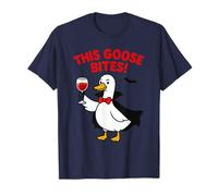 This Goose Bites Funny Vampire Halloween Goose Design T-Shirt