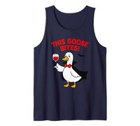 This Goose Bites Funny Vampire Halloween Goose Design Tank Top