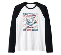 This Goose is Lose for the Red White & Booze 4th of July Raglan Baseball Tee
