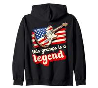 This Gramps Is A Legend USA Flag Guitar Music Fathers Day Zip Hoodie