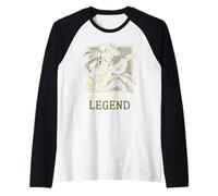 This Granda is A Legend Funny Fathers Day Guitar Skeleton Raglan Baseball Tee