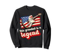 This Grandad Is A Legend USA Flag Guitar Music Fathers Day Sweatshirt