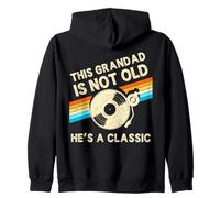 This Grandad Is Not Old Hes A Classic Retro Birthday Vinyl Zip Hoodie