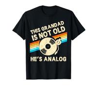This Grandad Is Not Old Hes Analog Fathers Day Retro Vinyl T-Shirt