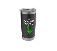 This Grandad Rocks, T-Rex Dinosaur Electric Guitar Guitarist Stainless Steel Insulated Tumbler