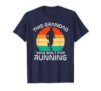 This Grandad was Built for Running Jog Sport Jogger Grandpa T-Shirt, Men, Navy Blue, X-Large