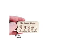 This Grandma Belongs To Keyring | Nanny Personalised Keychain | Mother's Day Gift | Grandma Granny Grandmother Gift | engraved keychain (Number of characters (3))