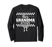 This Grandma Prays Faith Checkered Bow Long Sleeve T-Shirt