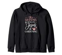This Grandma Runs On Jesus And Gardening Zip Hoodie