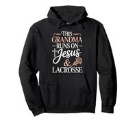 This Grandma Runs On Jesus And Lacrosse Pullover Hoodie