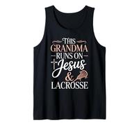 This Grandma Runs On Jesus and Lacrosse Tank Top