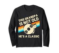 This Grandpa is Not Old Hes A Classic Retro Birthday Vinyl Long Sleeve T-Shirt