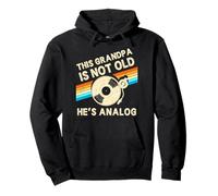 This Grandpa Is Not Old Hes Analog Fathers Day Retro Vinyl Pullover Hoodie