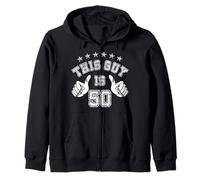 This Guy Is 50 Year Old Birthday Crew 50th Birthday Squad Zip Hoodie