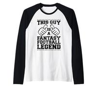 This Guy is A Fantasy Football Legend Two Thumbs Retro Champ Raglan Baseball Tee