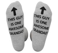 This Guy is One Awesome Grandad" - Cool Novelty Gift for Grandad from Grandkids or Kids - Birthday, Father’s Day, Christmas - Comfy Crew Socks for Men