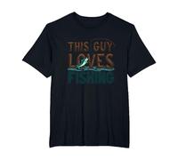 This Guy Loves Fishing - Funny Angler Gift, fishings T-Shirt, Men's Big and Tall, Black, 3X Tall
