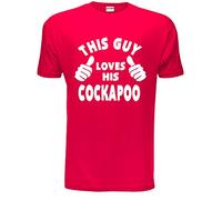 This Guy Loves His Cockapoo Dog Mens T-Shirt Medium Red