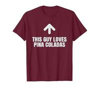 This Guy Loves Pina Coladas T Shirt T-Shirt, Men, Burgundy, X-Large
