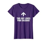 This Guy Loves Pina Colada's Tee T-Shirt, Women, Purple, Medium