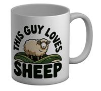 This Guy Loves Sheep Warm Woolly Farm Animal Mug White 11oz Large Cup