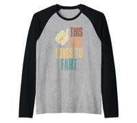 This Guy Loves to Fart Retro Vintage Raglan Baseball Tee