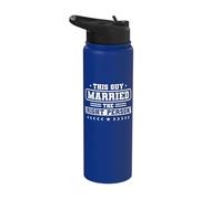 This Guy Married The Right Person Funny Married Couple Stainless Steel Insulated Water Bottle