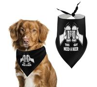 THIS GUY NEED A BEER Dog Bandana Puppy Scarf Pet Triangle Bib Handkerchief Accessories for Medium Large Dogs