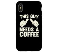 This Guy Need A Coffee Humor Funny Caffeine Lover Vintage Case for iPhone X/XS