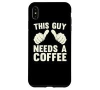 This Guy Need A Coffee Humor Funny Caffeine Lover Vintage Case for iPhone XS Max