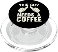 This Guy Need A Coffee Humor Funny Caffeine Lover Vintage PopSockets PopGrip for MagSafe