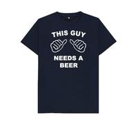 This Guy Needs a Beer T-Shirt Funny Party & Drinking Tee, Funny Beer T-Shirt for Men - This Guy Needs a Beer Drinking Humor Graphic Tee - Novelty Party Gift Navy Blue
