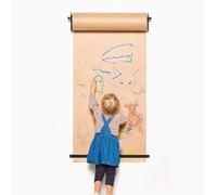 This Heavy Duty Reinforced Wall Mount Kraft Brown Paper Roll Holder, Drawing Kraft Paper Roll Holder Butcher Paper Roll Dispenser,Black,97CM