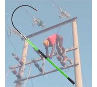 This High-Voltage Rescue Hook Set, Insulated Non-Conductive Pole for Electric Shock Emergencies, 3m Length, Essential Safety Tool for Electrical Work