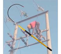 This High-Voltage Rescue Hook Set, Insulated Non-Conductive Pole for Electric Shock Emergencies, 3m Length, Essential Safety Tool for Electrical Work