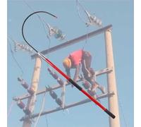 This High-Voltage Rescue Hook Set, Insulated Non-Conductive Pole for Electric Shock Emergencies, 3m Length, Essential Safety Tool for Electrical Work