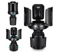 THIS HILL Car Cup Holder Expander Adapter (Adjustable) All Purpose Cup Holder Expander for Car with Rubber Fits Less Than 5.51 Large Bottles & Mugs & Foods & Drinks