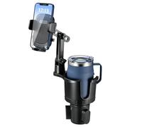 This Hill Car Cup Holder Expander Adjustable Base with Phone Mount for Car Compatible with iPhone All Smartphones