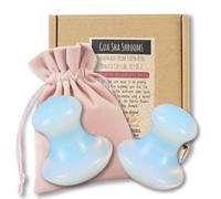 This Hippie Girl Gua Sha Mushroom Set, Jaw Sculpting Tools, Opalite Stone Facial Toning and Yoga Sculpt Massage Tool, 2 Gua Sha Mushrooms for Skin and Facial Treatment, Opal Facecare Tools