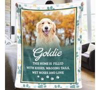 This Home is Filled with Kisses Personalised Blanket, Dog Throw Blanket, Dog Memorial Gifts for Loss of Dog, Photo Blanket, Pet Memorial Gifts, Sympathy Gift, Dog Remembrance Gift