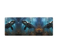 This Huge Killer Whales Keyboard and Mouse pad, 12x31.5 inches in Size, is Designed for Computers, Consoles, Offices, and is Also Suitable for Games and Study.