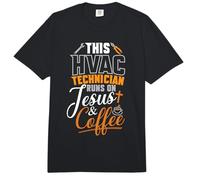 This HVAC Technician Runs On Jesus & Coffee HVAC Tech Comfort Colors Adult Heavyweight T-Shirt