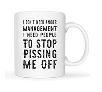 This I Don’t Need Anger Management Mug, 11oz Ceramic Sarcastic Rant Cup for Stressed Professionals/Grumpy Friends - Funny White Elephant Gift & Office Stress Relief Mug (White)