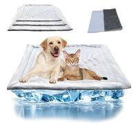 This Ice Mat Heals Your Dog and Helps Them-Live-Longer, 3-5°C Below Room Temp, Sweet Dreamed Dog Cooling Mat, Dual-Sided All-Season, Comfortable Washable (GRAY,S)