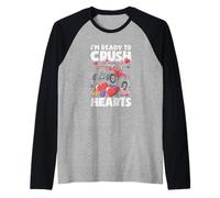 This I'm Ready to Crush Hearts Monster Truck Valentine's Raglan Baseball Tee