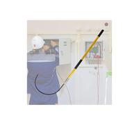 This Insulated Rescue Hook, 10 ft Non-Conductive Fiberglass Rod, Electrical Safety Pull Tool, Reinforced Handle, High-Voltage 220 kV, Commercial Use, for Emergency Situations