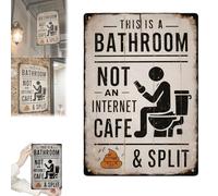 This Is A Bathroom Not An Internet Cafe Metal Painting Posters Wall Art, Vintage Metal Tin Sign, Funny Bathroom Signs Decor, For Club Shop Man Cave Decor Plaque 8x12 in (1pc)