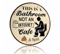 This Is A Bathroom Not An Internet Cafe Metal Sign - Funny Vintage Aluminum Wall Decor for Bathroom Home, Shared Restroom, Office, Cafe, Bar, 8x8 Inches (26085)