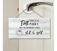 This is A Bathroom Not an Internet Cafe Shit & Split Wooden Sign Retro Wall Plaque Family Love Positive Wall Plaque Wall Decor Farmhouse Rustic Wooden for Bedroom Kitchen Living Room Table 4x8 in